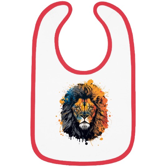 Ink Painting of Lion Head Bibs
