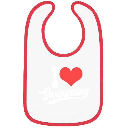 I Love Swimming Swimmer Swim Bibs