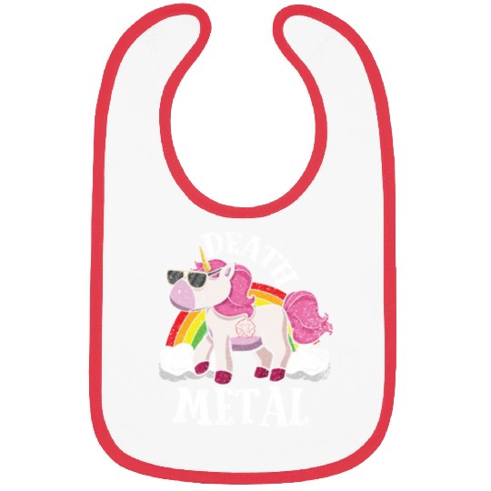 Rainbow Unicorn Rocker Love Metal Music Heavy Rock Bibs
