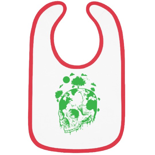 Green Earth on a Bone Head Nature Bibs