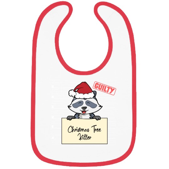 Raccoon christmas funny prison Bibs