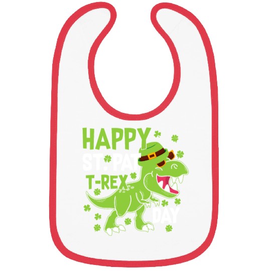 Happy St. Pat Trex Day Dinosaur St. Patrick's Day Bibs