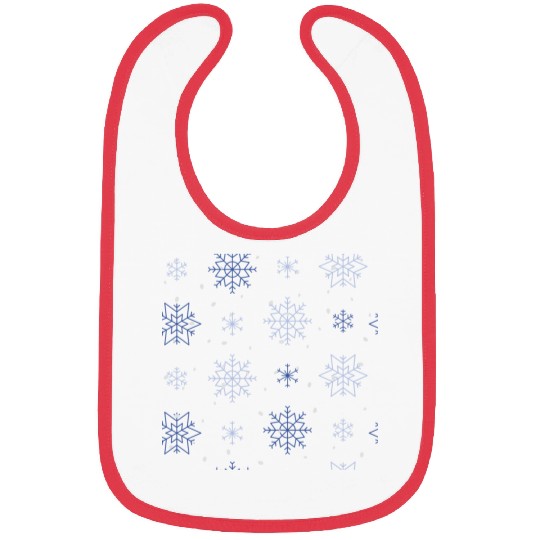 Seamless Print Pattern With Christmas Snowflakes Bibs
