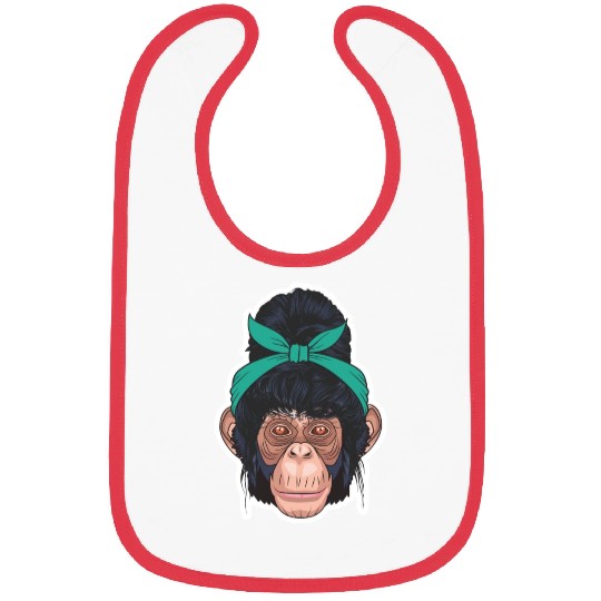 monkey hair style Bibs