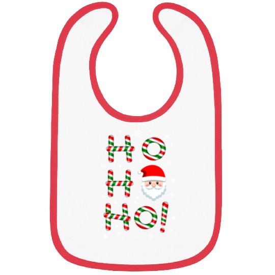 Ho Ho Ho Santa Claus Candy Cane Christmas, Xmas Bibs