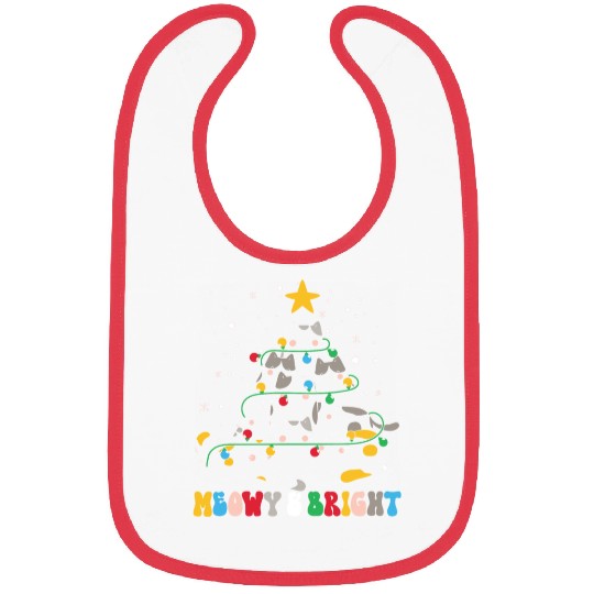 Meowy Catmas Cat Funny Christmas Tree Xmas Girls B Bibs