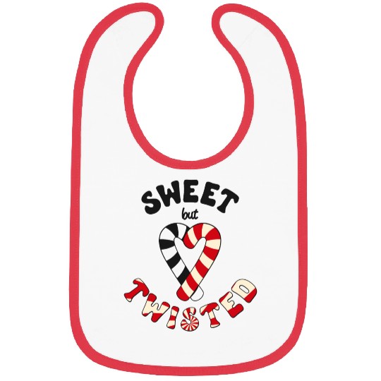 Sweet but twisted candy canes pun Bibs