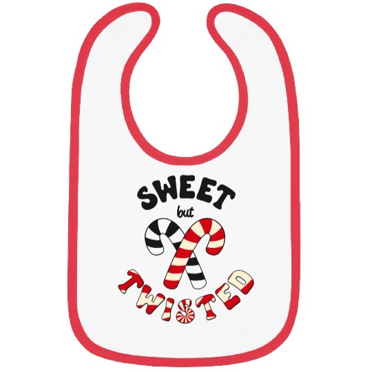 Sweet but twisted candy canes pun Bibs