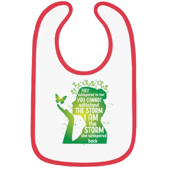 Mental Health Green Ribbon Butterfly Bibs
