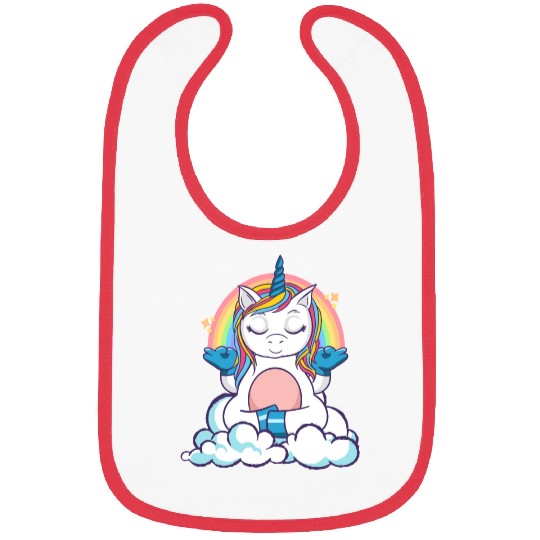 Unicorn Yoga Meditate Focus Exhale Inhale Bibs