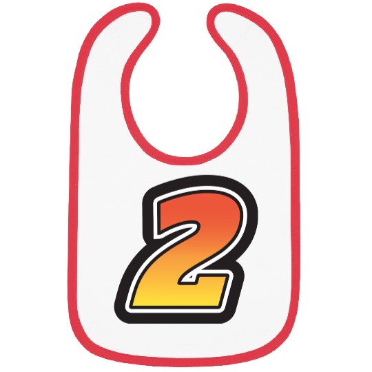Number Two 2 Gradient Yellow Orange 3 Stroke Bibs