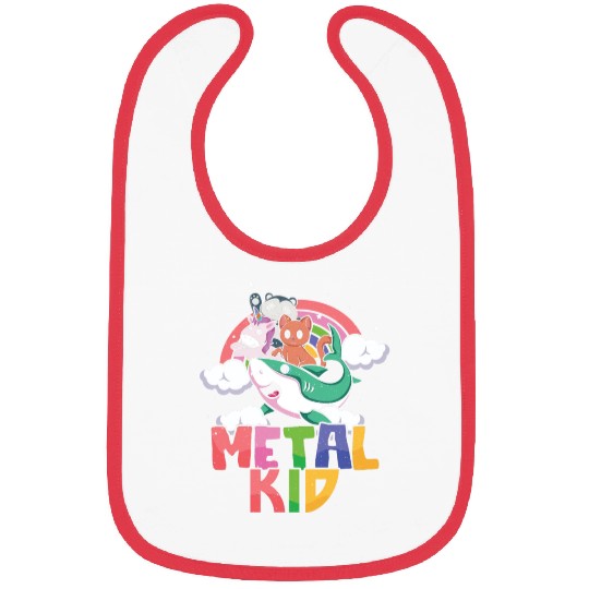 Shark Unicorn Panda Cat Love Music Rock Metal Kid Bibs