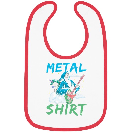 Grim Bone Unicorn Guitar Metal Music Heavy Bibs