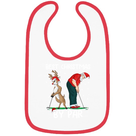 Golf Reindeer Golfer Christmas Santa Claus Golfing Bibs