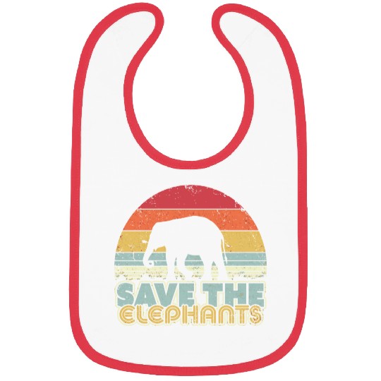 Save The Elephants Retro Elephant Bibs