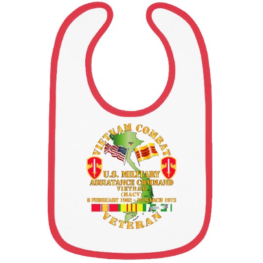 Army Vietnam Combat Veteran US Military Asst Cmd V Bibs