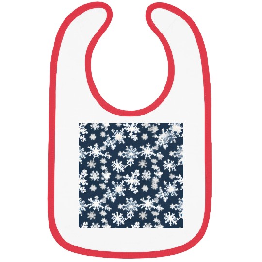 Snow pattern on navy blue background Bibs