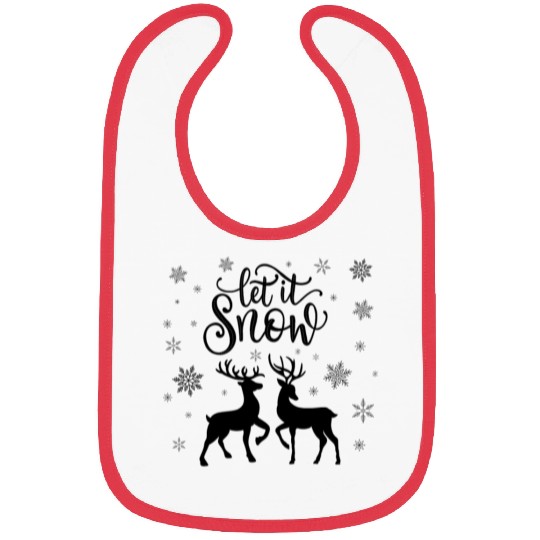 Let it snow with deer and snowflakes Bibs