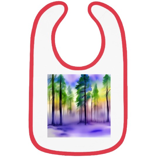 Evening in watercolor forest Bibs