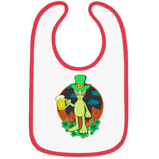 St Patrick's Day Drinking Alien Bibs