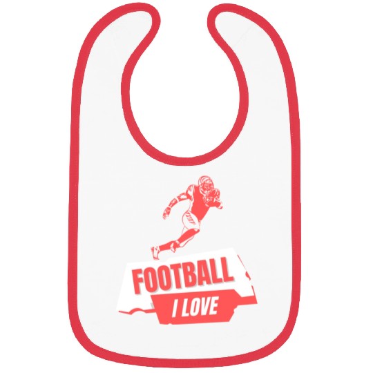 I Love Football Game Day Bibs, Football Bibs
