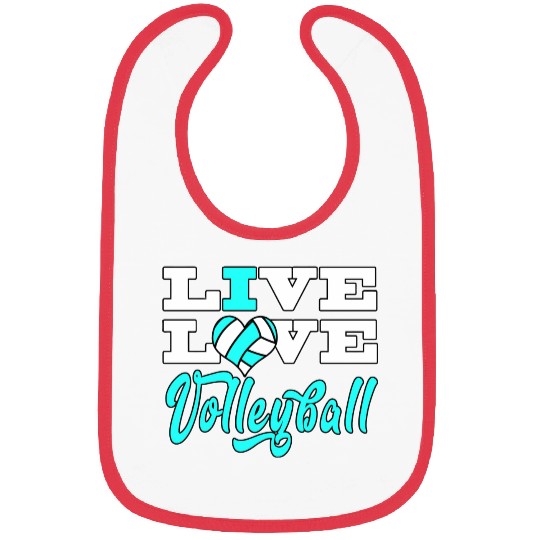 Volleyball Live Love Light Blue For Girlsns Bibs