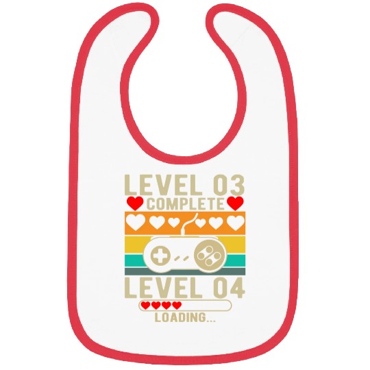 Level 3 Complete 3rd Wedding Anniversary Gamer Bibs