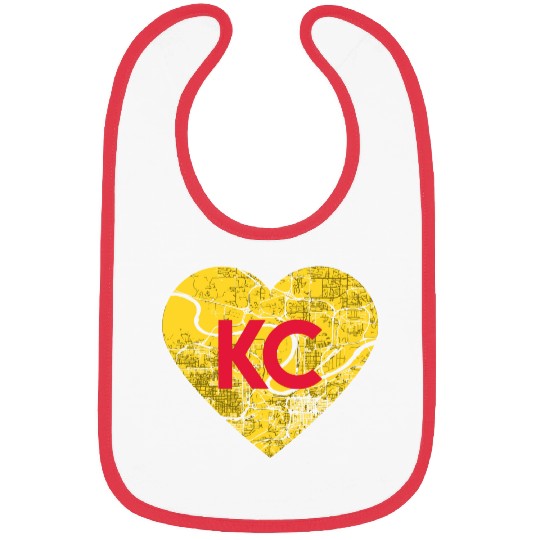 I Love Kansas City Football Kc Heart Map Bibs