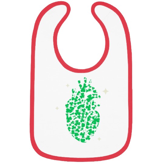 Shamrock Heart Cardiac Nurse St Patricks Day Bibs