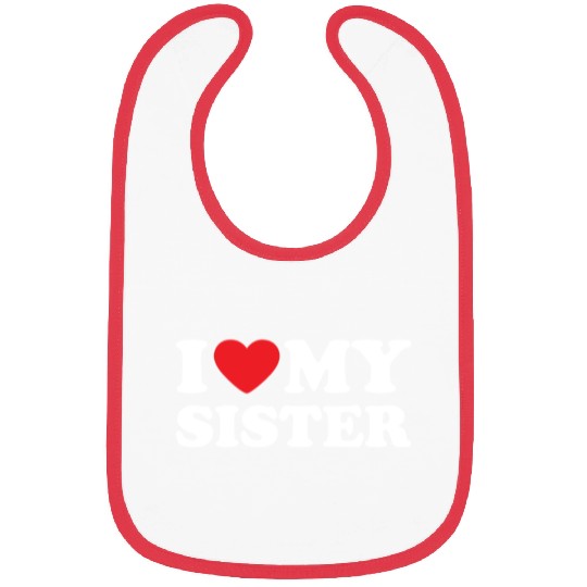 I Love My Sister, I Heart My Sister Bibs