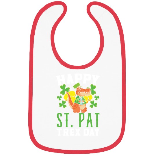 Happy St. Pat Trex Day Saint Patrick Dinosaur Bibs