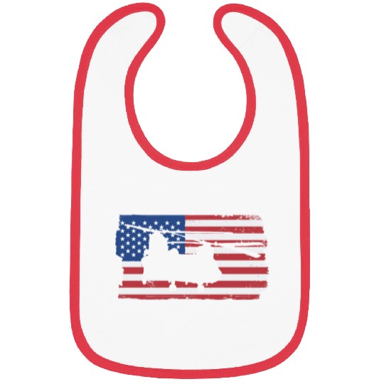 CH47 Chinook Military Helicopter American Flag Bibs