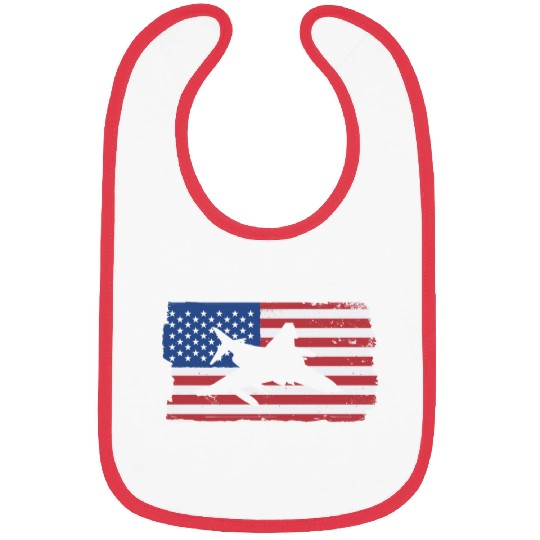 F-4 Phantom Fighter Jet American Flag F4 Phantom Bibs
