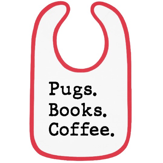Pug, books and coffee Bibs