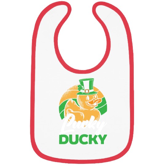 Lucky Ducky Duck Shamrock St. Patricks Day Irish Bibs