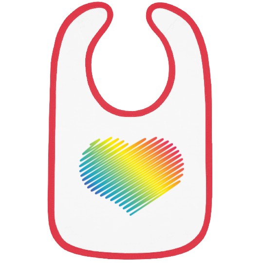 Rainbow Heart (Love / Scribble / PNG) Bibs