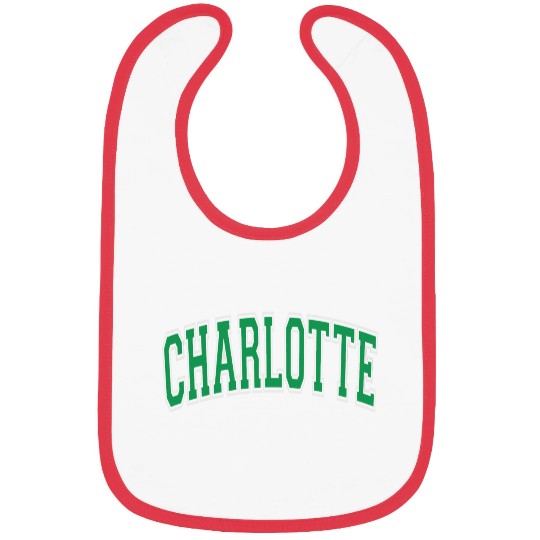 Charlotte Varsity Style Green Text Bibs