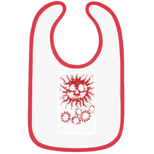 The Sun Blood Red Skeleton Skull Tarot Card Bibs