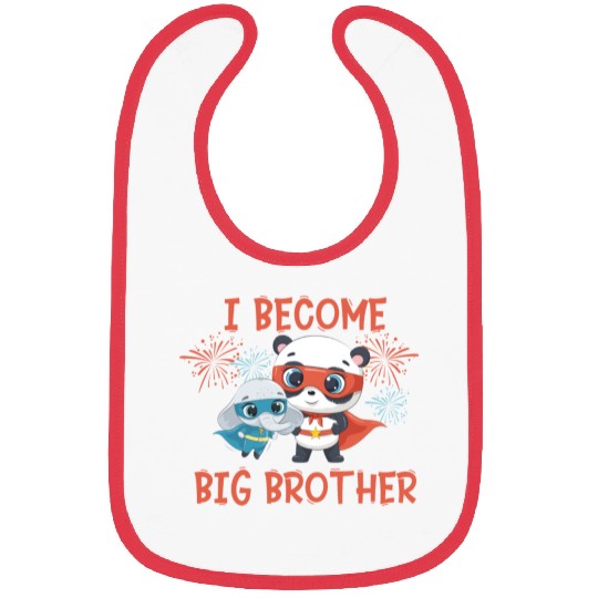 Big brother super hero panda elephant Bibs