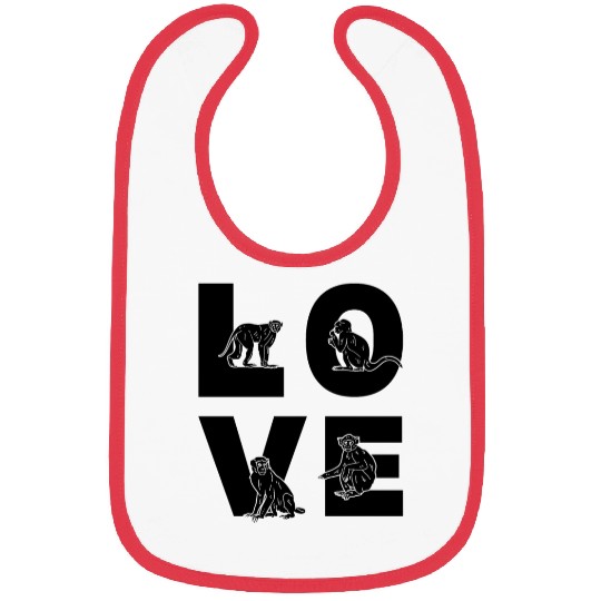 Monkey LOVE Orangutan Monkeys - Cute Monkeys Bibs