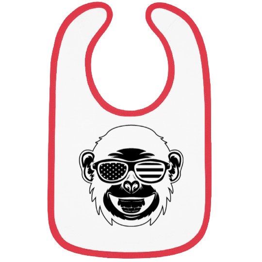 Monkey Head Monkey Bibs