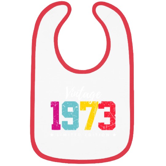 50 Years Vintage 1973 Retro 50th Birthday Bibs