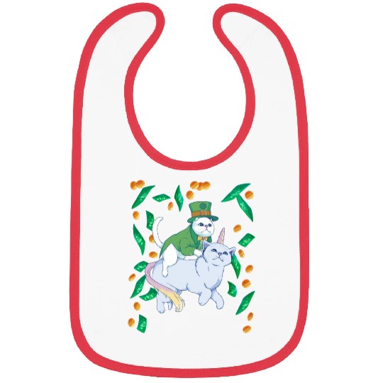 Rain Ireland cat unicorn green st patricks day Bibs