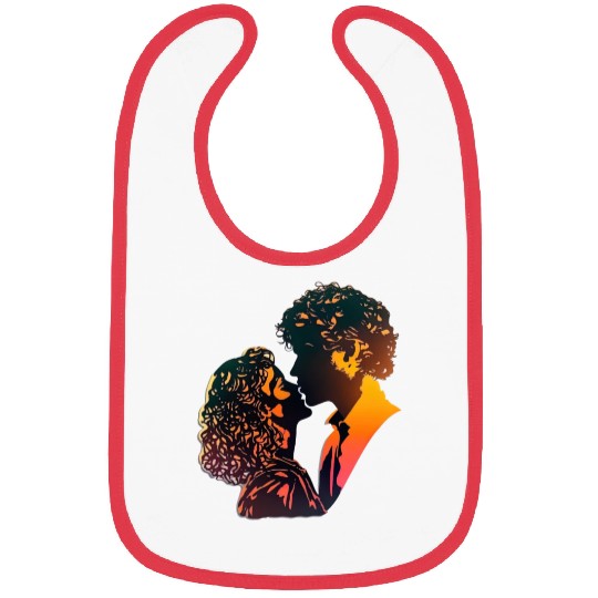 Sweet Couple's Loving Embrace, Valentine's Gift, Bibs