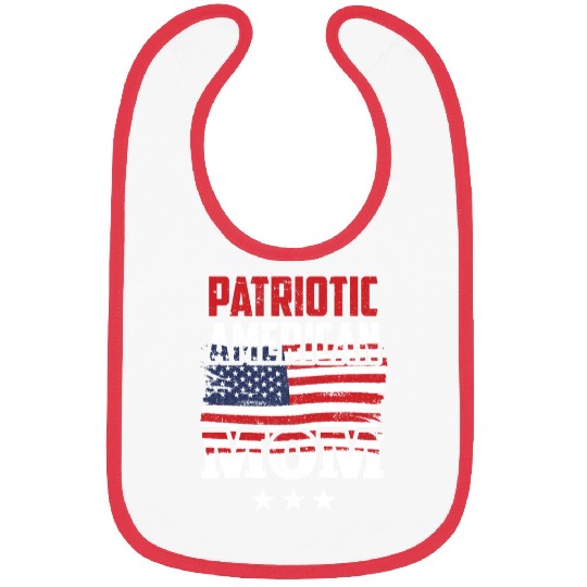 Patriotic American Mom USA Patriot US Bibs