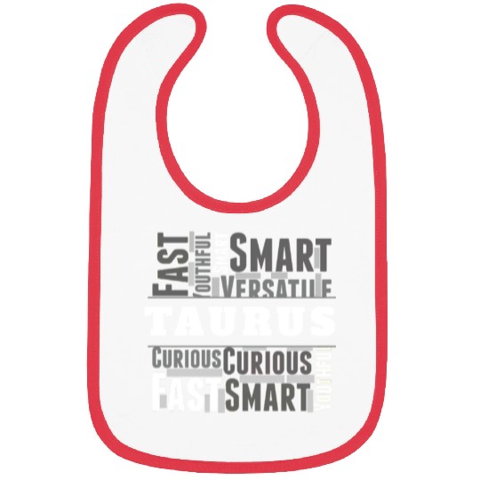 Taurus Zodiac Star Sign Word Cloud Square Monochro Bibs