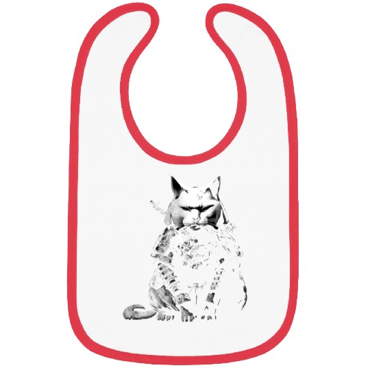 cool samurai cat Bibs