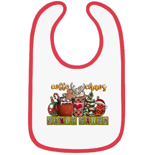 Coffe Chaos Candy Canes Bibs