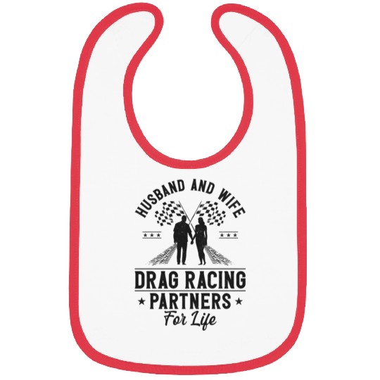 Drag Racing Race Car Husband Wife Bibs