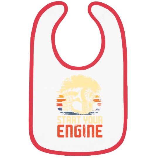 Drag Racing Race Car Retro Vintage Bibs